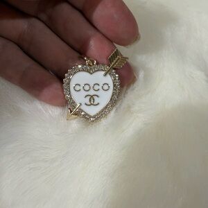 Chanel Heart Charm with Gold Colored Accents
